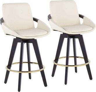 LumiSource Set Of 2 Cosmo Swivel Fixed-Height Counter Stools