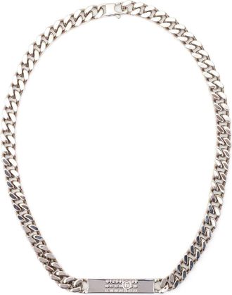 Maison Margiela numbers-motif engraved chain necklace - women - Brass - One Size - Silver