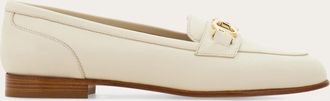 Ferragamo Women Gancini ornament moccasin White Size 10.5