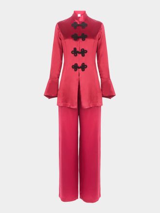 Loretta Caponi Azalea Silk Pajama Set