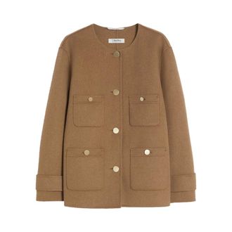 Max Mara Light Jackets, female, Brown, Size: 3XS Smmalba Short Jacket