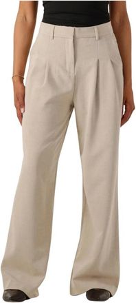 Moss Copenhagen Broeken, Dames, Beige, XL, Mschmirabelle Michelle HW Pleat Pants