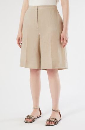 Marina Rinaldi Nodino Linen Shorts in Beige at Nordstrom, Size 16W
