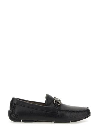 Ferragamo Black Slip On Loafers