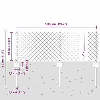 Berkfield Home Sturdy Chain Link Fence with 10 U Posts Green 0.4x10 m Steel