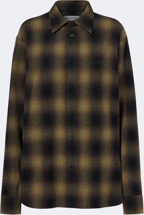 Balenciaga Sobrecamisa de franela en mezcla de lana a cuadros