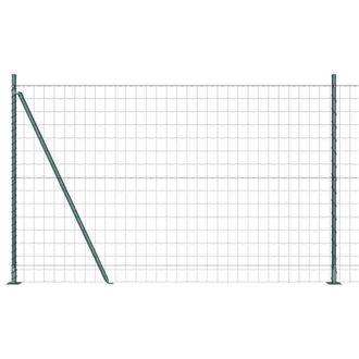 Berkfield Home Euro Fence with 13 Flanged Posts 1.2x25 m Galvanised Steel in Green