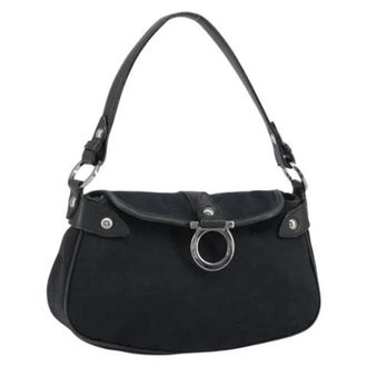 Ferragamo Pre-owned Canvas Schoudertas - Dames - Pre-owned - Zwart - Maat: ONE Size