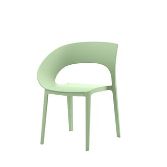 Mobili Rebecca Silla De Comedor Moderna Rebecca Mobili Silea 82,5x54x60 Cm Polipropileno Verde Salvia Set De 2