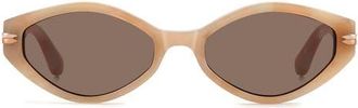 Stuart Weitzman WZN 8029/S 54mm Oval Sunglasses in Havana White/brown at Nordstrom