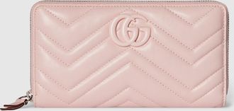 Gucci GG Marmont Zip Around Wallet, Pink, Leather