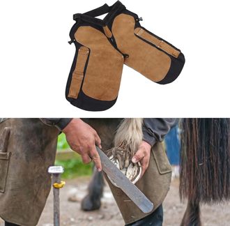 Infinite Delantal Profesional De Cuero Para Herrador Con 4 Bolsillos E Imanes, Para Herrar Y Proteger Los Cascos