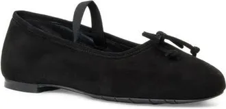 Aquatalia Carmella Mary Jane Flat in Black Kid Suede at Nordstrom, Size 6.5