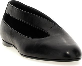 Khaite Womens Black Lamb Leather Ballet Flats