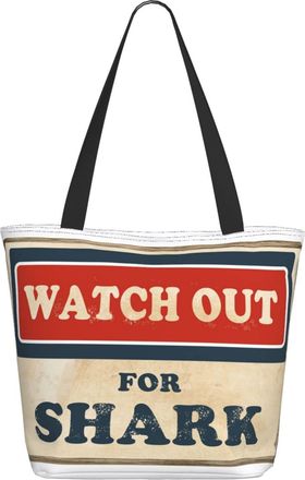 AOOEDM Beware Of Sharks Ladies Shopping Bag 13x11x7in.The Perfect ValentineS Day Gift.It Is The Best ValentineS Day Gift For Mom, Daughter, Wife,Etc