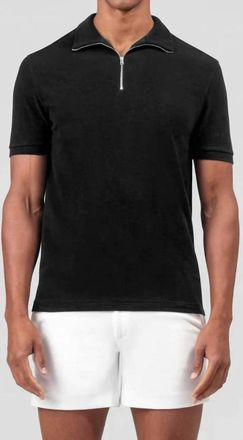 Ron Dorff Short Sleeve Cotton Piqu&eacute; Rd Polo In Black