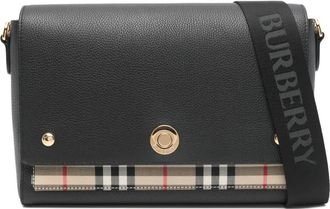 Burberry Borsa a spalla con motivo a quadri - Nero