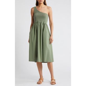 Nation Ltd Connie One-Shoulder Fit & Flare Dress in Sea Spray at Nordstrom Rack, Size X-Small