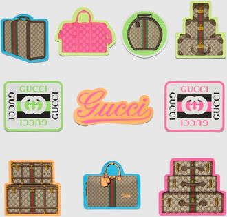 Gucci Valigeria Luggage Stickers, Blue