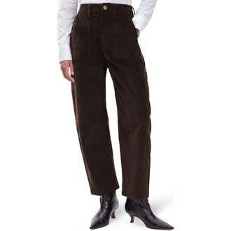 Rag & Bone Charlie Super High Waist Crop Barrel Corduroy Jeans in Dbrwn at Nordstrom Rack, Size 26
