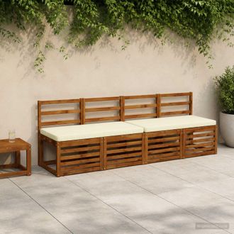 vidaXL Vidaxl Cuscini Per Panchina A 2 Pezzi Vught 2 Pz 100% Poliestere Crema