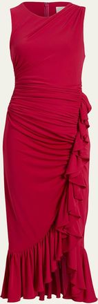 Cinq &agrave; Sept Fatima Sleeveless Ruffled Midi Dress