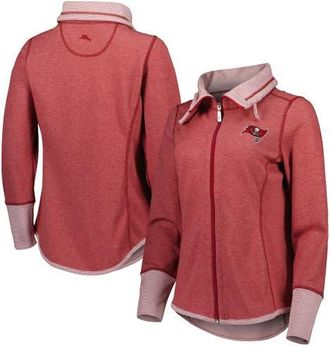Tommy Bahama Womens Tommy Bahama Heathered Red Tampa Bay Buccaneers Sport Sun Fade Full-Zip Sweatshirt in Heather Red at Nordstrom, Size X-Large