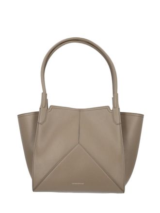 Victoria Beckham Structured Calf Leather Tote Bag With Geometric Design