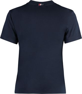 Thom Browne Womens Cotton Crew-Neck T-Shirt Blue T-Shirts & Jerseys