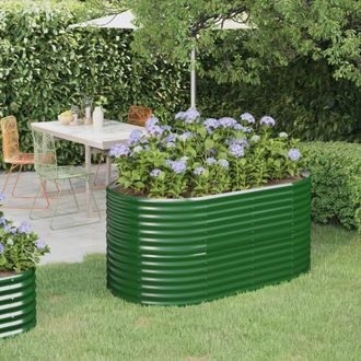 vidaXL Vidaxl - Jardinera Arriate Acero Galvanizado Verde 152x80x68 Cm