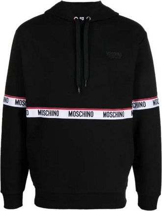 Moschino Heren Gepersonaliseerde Tape Hoodie (Zwart)