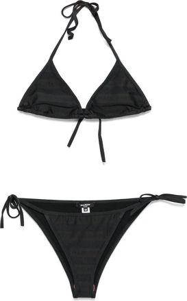 Balmain Set bikini con stampa - Nero