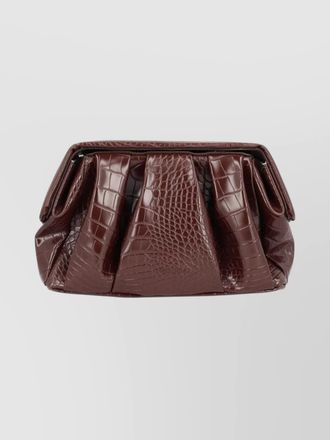 Themoir&egrave; crocodile texture pleated clutch bag