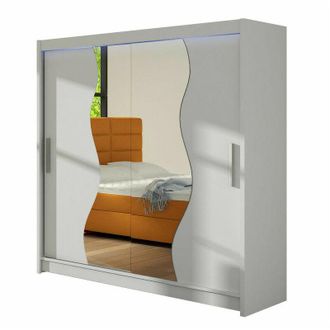 Mirjan24 Mobilier1 - Armario Closico 126, Blanco, 215x180x58cm, Puertas De Armario: Correderas, N&uacute;mero De Estantes: 0, Led