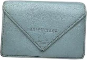 Balenciaga Pre-owned Leren Portemonnee - Dames - Vintage Accessoires - Blauw - ONE Size - Leer - Vintage