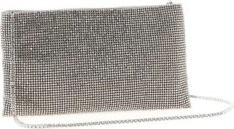 Benedetta Bruzziches Crystal-Embellished Mesh Clutch - Silver