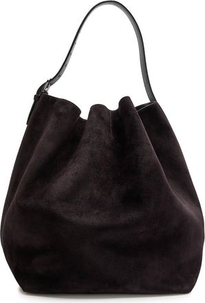 Toteme Belted Suede Tote - Dark Brown - One Size