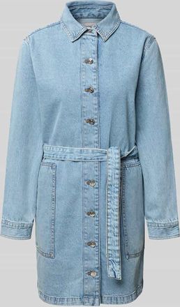 Calvin Klein Jeans Minikleid in Denim-Optik mit Umlegekragen in Jeansblau, Gr&ouml;&szlig;e XXS