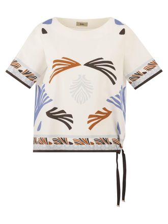 Herno blouse met trekkoord aan de onderkant