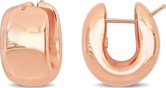 Mimi & Max 20.5mm Wide Polished Huggie Earrings in 14k Rose Gold