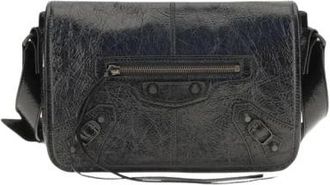 Balenciaga Le City Flap Messenger Shoulder Bag - Heren - Schoudertassen - Zwart - ONE Size - Leer - Tassen
