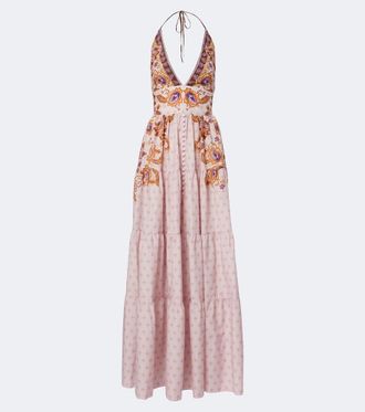 Alexandra Miro Clover printed cotton and silk maxi dress