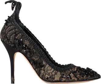 Dior Pre-owned Womens Lace Embellished Pumps in Black - Size EU 37