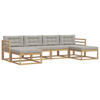 vidaXL Conjunto De Sof&aacute;s De Exterior 6 Pcs Blanco Y Gris Claro Vidaxl