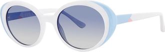 Kensie Oval It White Mens Sunglasses Blue Size 52 - Free RX Lenses - Free RX Lenses