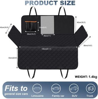 OEM Funda Impermeable Tipo Hamaca Para El Asiento Trasero Del Coche De Ulisem, Ideal Para Perros: F&aacute;cil De Limpiar Y De Ajuste Universal Para Coches Y Suv