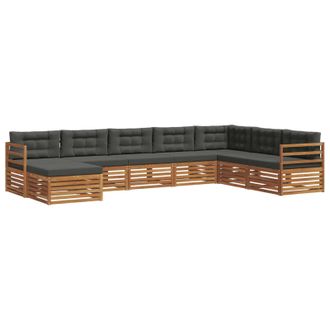 vidaXL Conjunto De Sof&aacute;s De Exterior 8 Pcs Natural Y Antracita Vidaxl