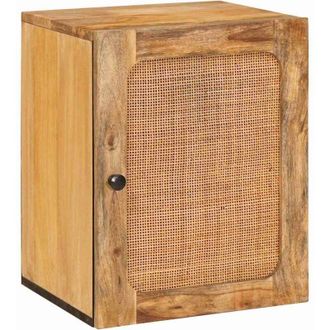 vidaXL Bathroom Hanging Cabinet Brown 38 x 33 x 48 cm Solid Mango Wood vidaXL