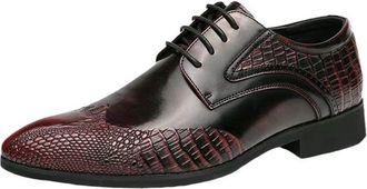 Generic Premium Mens Dress Shoes Breathable Pointed Toe Oxfords Business Formal and Casual Wear British Style Leather Footwear(Brown,10.5)