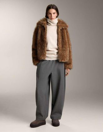 Oysho Pantaloni comodi pesanti grigio scuro-Nero